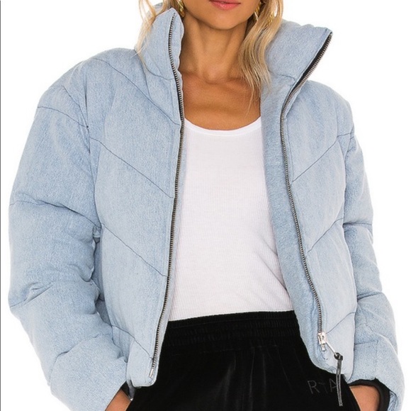 Allsaints Dallas Denim Puffer Jacket 